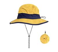 Rain Hat for Women Waterproof Wide Brim Sun Hat Waterproof Foldable Quick Dry Waterproof Bucket Hat, Yellow, L/XL