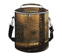 Rain Hits The Window Lunch Bag, 15L Portable Leakproof Picnic Basket with Shoulder Strap, Insulated Picnic Cooler Bag for Camping, Beach, Hiking & Groceries