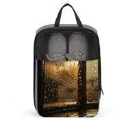 Rain Hits The Window Shoe Bag with Zipper Closure,Storage Bags with Handle And Portable,Water-Resistant Shoe Pouch Travel Essentials