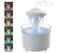 Rain Humidifier for Bedroom, 7 Color Rotating Jellyfish Diffuser with Rain Drop Effect, 300ML Small Humidifiers Aroma Diffuser with Remote & Timer, Funny Light Rain Humidifiers Gift for Home,Bedroom