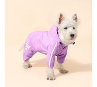 Rain Jacket for Dogs Doggy Raincoat with Leash Hole for Outdoor Adventures Walking (Purple,Medium)