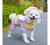Rain Jacket for Dogs Small Dog Rain Coat with Leash Hole for Schnauzer Beagles French Bulldog Mini Pinchers (Large)