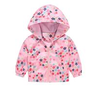 Rain Jacket for Toddler Baby Cute Graphic Waterproof Zipper Raincoat Kids Boys Girls Spring Fall Lightweight Hooded Windbreaker with Pockets Trendy Breathable Packable (Watermelon Red, 12-18 Months)