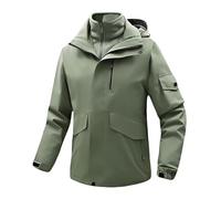 Rain Jacket Waterproof Mens 3 in 1 Waterproof and Windproof Jacket Fleece Lined Raincoats Casual Hiking Jacket Outdoor Sports Windbreak Coats Winter Warm Ski Jacket Windproof Military Jacket