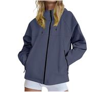 Rain Jacket Women Full Zip Raincoat Waterproof, Windproof Ladies Jackets Softshell Windbreaker Rain Coat with Pockets and Hood Hiking Activewear Lightweight Outerwear Functional Raincoats