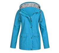 Rain Jacket Women's Bicycle Breathable Waterproof Jackets Women's Transition Jackets Long Raincoat Lined Outdoor Jacket 3 in 1 Functional Jacket Large Sizes Wind Jacket Elegant Autumn Jacket with Hood