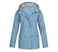 Rain Jacket Women's Bicycle Breathable Waterproof Jackets Women's Transition Jackets Long Raincoat Lined Outdoor Jacket 3 in 1 Functional Jacket Large Sizes Wind Jacket Elegant Autumn Jacket with Hood