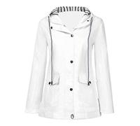 Rain Jacket Women's Bicycle Breathable Waterproof Jackets Women's Transition Jackets Long Raincoat Lined Outdoor Jacket 3 in 1 Functional Jacket Large Sizes Wind Jacket Elegant Autumn Jacket with Hood