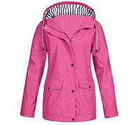 Rain Jacket Women's Bicycle Breathable Waterproof Jackets Women's Transition Jackets Long Raincoat Lined Outdoor Jacket 3 in 1 Functional Jacket Large Sizes Wind Jacket Elegant Autumn Jacket with Hood