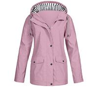 Rain Jacket Women's Bicycle Breathable Waterproof Jackets Women's Transition Jackets Long Raincoat Lined Outdoor Jacket 3 in 1 Functional Jacket Large Sizes Wind Jacket Elegant Autumn Jacket with Hood
