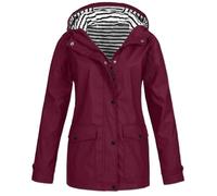 Rain Jacket Women's Waterproof Hiking Jacket Women's Lightweight Transition Jacket Large Sizes Outdoor Jacket Lined with Striped Softshell Jacket Regular Fit Windbreaker Plain Functional Jacket