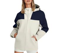Rain Jacket Women's Waterproof Outdoor Jacket Breathable Long Raincoat Lined Light Jacket Windbreaker Transition Jacket Outdoor Zip Hiking Travel Trekking Bicycle Softshell Jacket, Ny1 #8, M