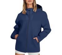 Rain Jacket Women's Waterproof Outdoor Jacket Breathable Long Raincoat Lined Light Jacket Windbreaker Transition Jacket Outdoor Zip Hiking Travel Trekking Bicycle Softshell Jacket, Ny2 #8, XL