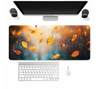 Rain Leaf Large Gaming Mouse Pad, 600x300x2mm Extended gaming mouse mat XXL improved Precision and Speed Mousemat with Stitched Edges, Desk Mat for Keyboard and Mouses