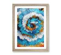 Rain Of Shadows Abstract Framed Print | A2 Oak Framed Wall Art | Ready to Hang | Abstract Landscape Picture | Living Room Bedroom Lounge Office