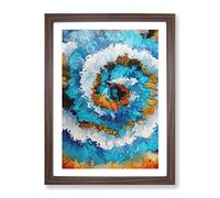 Rain Of Shadows Abstract Framed Print for Living Room Bedroom Home Office Décor, Wall Art Picture Ready to Hang, Walnut A4 Frame (34 x 25 cm)