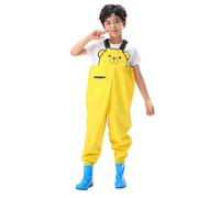 Rain Pants for Kids Rain Trousers Unisex Waterproof Over Trousers with Slip Kids Motorbike Boots Child Shoes Childrens Pu Rainwear for Outdoor Play Cute Dungarees Mud Dirty Proof Yellow