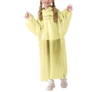 Rain Poncho for Kids Cute 3D Cartoon Rainwear Solid Coat Cover Button Down Casual Oversize Skinny Silm Suit Hiking Outdoor Play with Backpack Cover n2 Yellow