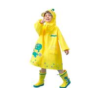 Rain Poncho Kids Cute Cartoon Animals Reusable Waterproof Long Jacket Lightweight Travel Raincoat with Hood Pocket n32 Yellow
