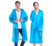 Rain Poncho Raincoats for Adults, 2 Pack EVA Reusable Rain Jacket Rainwear with Hoods and Sleeves, Waterproof for Emergency, Outdoors, Camping, Disney(Blue)