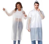 Rain Poncho Raincoats for Adults, 2 Pcs Reusable Raincoats Emergency for Women Men with Hoods and Sleeves for Outdoors, Camping, Disney