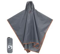 Rain Poncho with Hood 2-in-1 Design Waterproof Raincoat Grey and Orange vidaXL