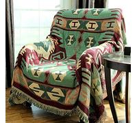 RAIN QUEEN Indian Rag Rug,Oriental Carpet,Colorful Tribal Pattern Sofa Chair Cover Tablecloth,Large Traditional Floor Mat (B2)