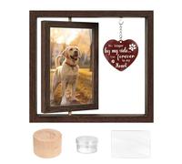 RAIN QUEEN Pet Memorial Photo Frame Dog Bereavement Gift Cat Dog Pet Wooden Memorial Picture Frame with Wooden Urn Photo Frame Set (Picture frame + cremation urn,Photo size: 4 * 6 inches)