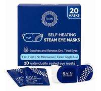Rain Self Heating Steam Eye Mask for Dry Eyes - Warming Eye Compress with Moist Heat Therapy - Disposable Hot Compress Relief for Stye Treatment, Eye Fatigue & Dry Eye Relief (20 Pack)