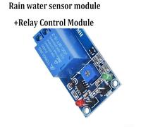 Rain Sensor 12V Water Detection Module for Raspberry Pi Arduino, Raindrop Detection with Relay Output, Compatible with 5-12mA Quiescent Current