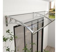 Rain Shelter Cover,Front Door Canopy Window Garden Canopy Patio Porch Shelter,Roofing Canopies,Uv Protection Rain Protection Transparent Polycarbonate Cover,Aluminium Frame (100x350cm/39"x138")