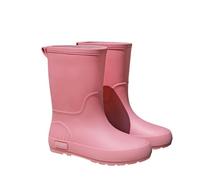 Rain shoes for women, wide width, rain boots, coloured women, plain flat, non-slip slip-on, with medium wading boots, water shoes, flat rubber shoes, pink, 5 UK
