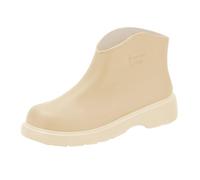 Rain shoes women's short, calf boots for women with wedge heel, plain non-slip platform, outdoor work rain boots, water shoes, overshoes, rubber shoes, beige, 5 UK