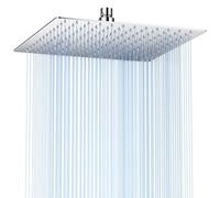 Rain Shower Head 12 Inch - High Pressure Stainless Steel Rainfall Shower for Bathroom, Ultra-Thin Design, Powerful Water Flow, 360° Adjustable Swivel, Anti-Limescale, Luxury Spa Experience