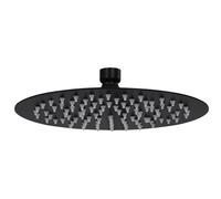 Rain Shower Head 20cm Round Black Stainless Steel Silicone Anti Limescale 95pcs