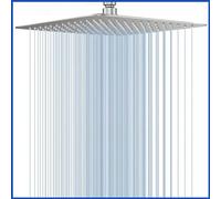 Rain Shower Head 8 inch Large Top Spray Square Showerhead 304 Stainless Steel Ultra Thin Powerful High-Pressure Bathroom Easy Installation Lush Shower Experience