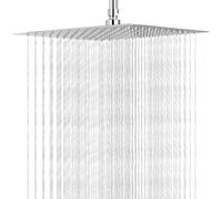 Rain Shower Head 8 inch Large Top Spray Square Showerhead, 304 Stainless Steel Ultra Thin Powerful High-Pressure Bathroom with 100 Silicone Jets for The Ultimate Shower Experience, Easy Installation