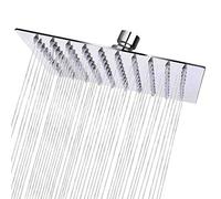Rain Shower Head, 8 Inch Square Rainfall Showerhead, 304 Stainless Steel Fixed Shower Head with 120 Silicone Jets, for Easy Installation Lush Shower Experience