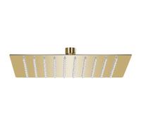 Rain Shower Head Stainless Steel 20 x 20 cm Square Gold with 100 Anti-Limescale Nozzles, Water-Saving High Pressure Shower Head for Bathroom, Shower, Shower Cubicle, DIY, Massage Jet Type