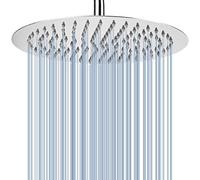 Rain Shower Head, Voolan 12" Large Round High Pressure Shower Heads Made of 304 Stainless Steel, Luxury Modern Look - Universal Wall and Ceiling Mount (Chrome)