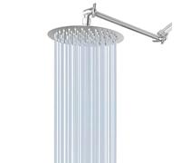Rain Shower Head with 11'' Adjustable Arm, NearMoon High Pressure Stainless Steel Rainfall Showerhead, Ultra-Thin Design - Pressure Boosting, Awesome Shower (8-Inch Shower Head with Arm, Nickel)