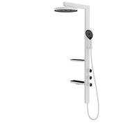 Rain Shower System 8 Inches Shower Faucet Set Wall-Mounted 3-Way Rain Mixer Shower Combo Set with 3 Functions Handheld Spray, Round Rainfall Shower He,Showerheads,Vit-A