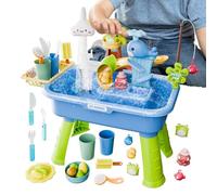 Rain Showers - Abrasion Resistant Synthetic Resin Azure, Outdoor Kids Water Sensory Structure, Multi Tier Splash Geometry, Reliable Thirteen Piece Toy Frame | Summer Entertainment Equipment For