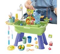Rain Showers - Abrasion Resistant Synthetic Resin Azure, Outdoor Kids Water Sensory Structure, Multi Tier Splash Geometry, Reliable Thirteen Piece Toy Frame | Summer Entertainment Equipment For
