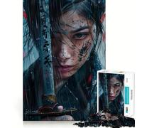 Rain-Soaked Samurai 1000 Pieces Jigsaw Puzzles for Adults Mental Logic Toy Serene Time Firm Cut (38x52cm)