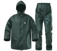Rain Suits for Men Waterproof Heavy Duty Workwear 3 pieces Rain Coat Jacket and Pants for Outdoor Activities(Dark Green, X-Large)