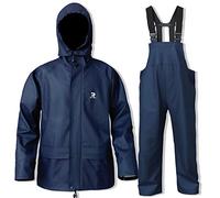 Rain Suits for Men Waterproof Rain Jacket Coat Pants Heavy Duty Women Fishing Rain Gear Workwear (Navy, XX-Large)
