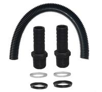 Rain Water Butt Connector Kit, 25mm Pipe Link Extension for Connecting Two Barrels, 3/4 Thread Fittings with Washers and Nuts, Garden Rainwater Harvesting System