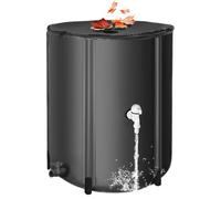 Rain Water Collection Barrel,13 Gallons Collapsible Rain Barrel Water Collection System -Portable Water Storage Tank,Foldable Rainwater Collect System Downspout, With 2 Way Zipper, Tap ＆ Support Rods