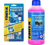 Rain-X 600001 Windscreen Repair Kit - white/clear & 831991L Windscreen Washer Additive, 1 Litre